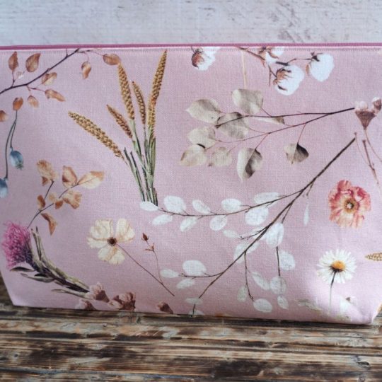 Projektipussi: Kuivatut kukat, roosa koko XL